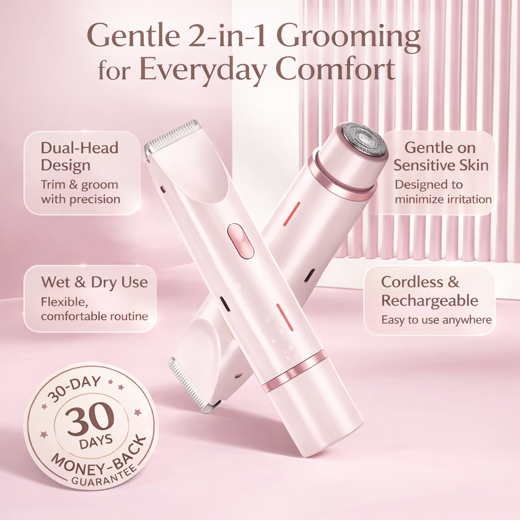 LUMÉA™ 2-in-1 Dual-Head Women’s Electric Grooming Razor – Wet & Dry, Painless & Gentle