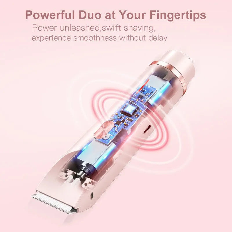 LUMÉA™ 2-in-1 Dual-Head Women’s Electric Grooming Razor – Wet & Dry, Painless & Gentle
