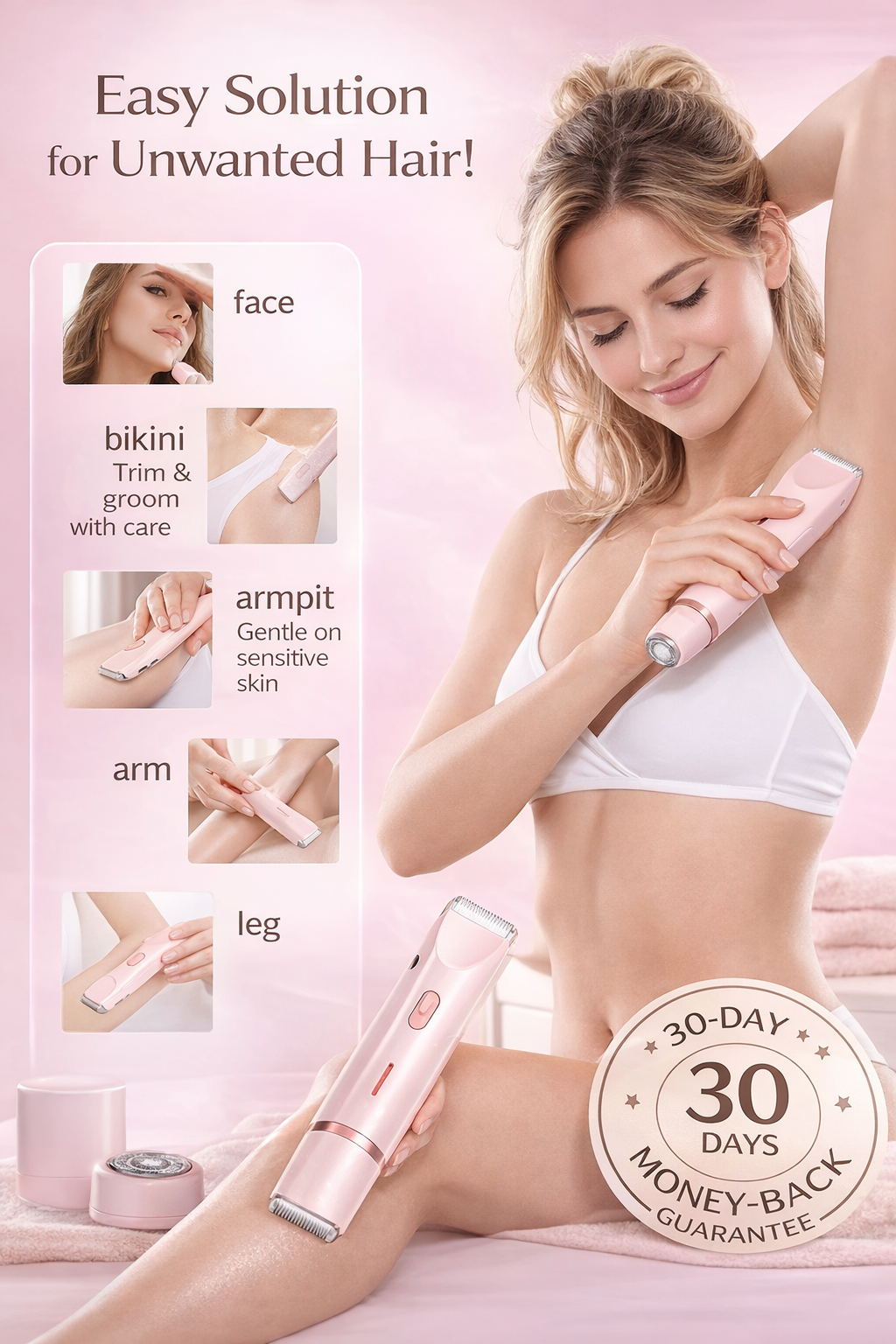 LUMÉA™ 2-in-1 Dual-Head Women’s Electric Grooming Razor – Wet & Dry, Painless & Gentle